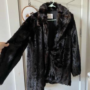 Dark brown/Black Zara Faux Fur coat size medium worn once
